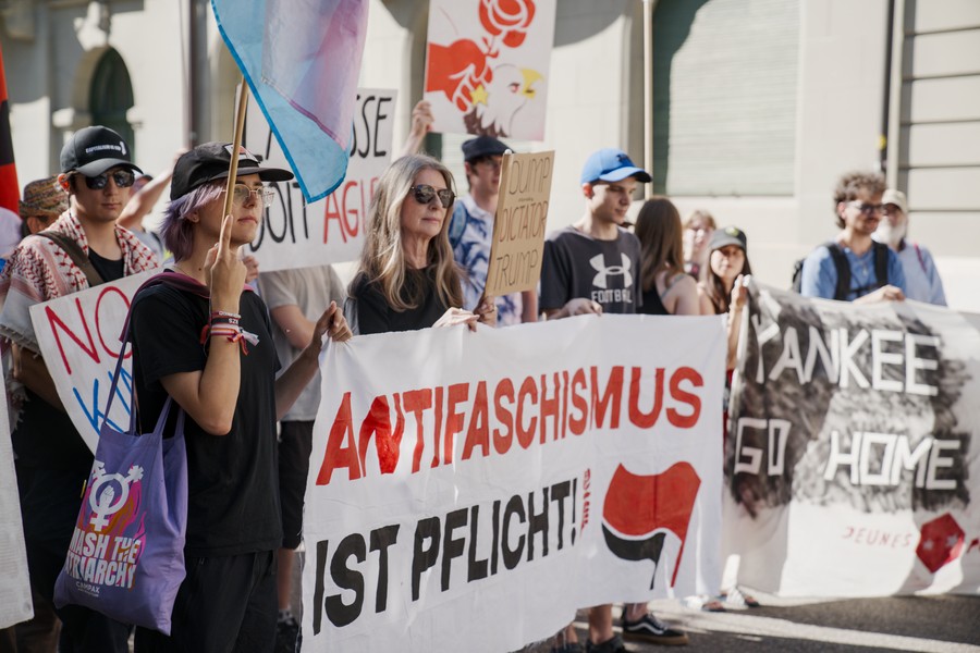 Protestaktion gegen Trump und US-Imperialismus